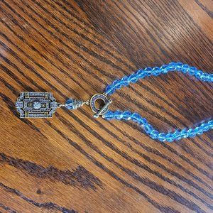 Blue crystal necklace